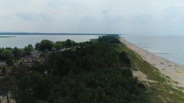 Dabkowice Deniz Ormanı Las Nadmorski Havacılık Polonya. Yüksek kalite 4k görüntü