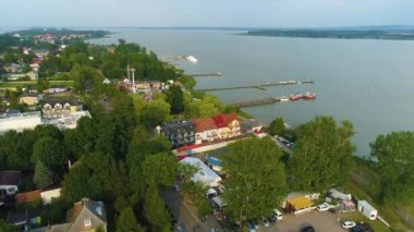 Güzel manzara Mielno Gölü Jamno Piekny Krajobraz Hava Manzarası Polonya. Yüksek kalite 4k görüntü