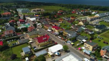 Güzel manzara Grzybowo Piekny Krajobraz Hava Manzarası Polonya. Yüksek kalite 4k görüntü