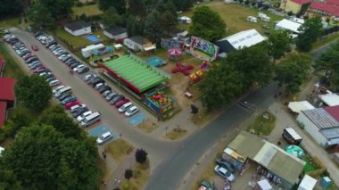 Lunapark Tembel Wesole Miasteczko Hava Manzarası Polonya. Yüksek kalite 4k görüntü