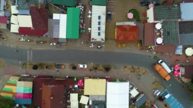 Hatıra Dükkanları Tembel Ulica Lesna Sklepiki Pamiatki Hava Görüntüleme Polonya. Yüksek kalite 4k görüntü