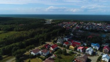 Güzel manzara Dzwirzyno Piekny Krajobraz Hava Manzarası Polonya. Yüksek kalite 4k görüntü