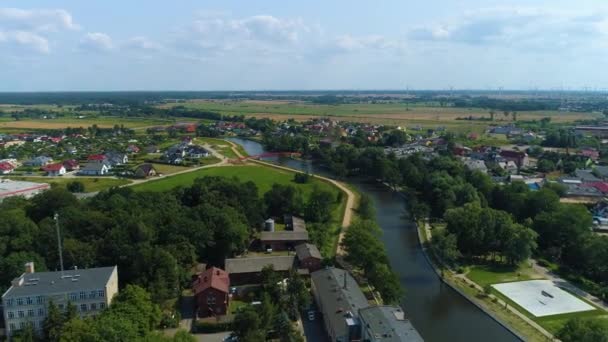Bellissimo Paesaggio Darlowo Piekny Krajobraz Vista Aerea Polonia Filmati Alta — Video Stock