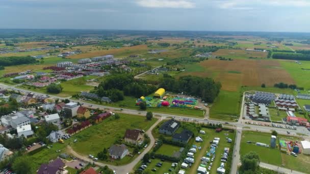 Schöne Landschaft Sarbinowo Piekny Krajobraz Luftaufnahme Polen Hochwertiges Filmmaterial — Stockvideo