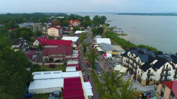 Όμορφο Τοπίο Main Street Mielno Piekny Krajobraz Aerial View Πολωνία — Αρχείο Βίντεο