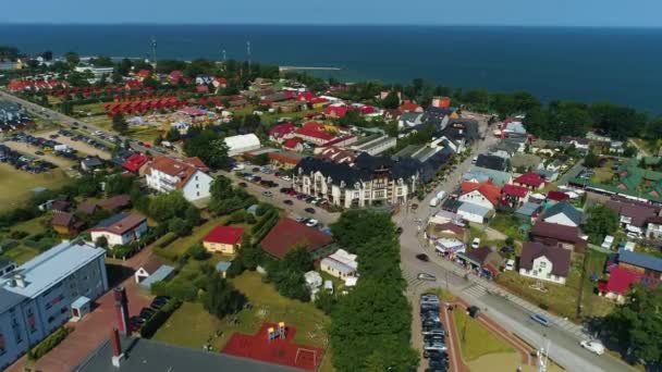 Belvárosi Gyönyörű Táj Jaroslawiec Piekny Krajobraz Aerial View Lengyelország Kiváló — Stock videók