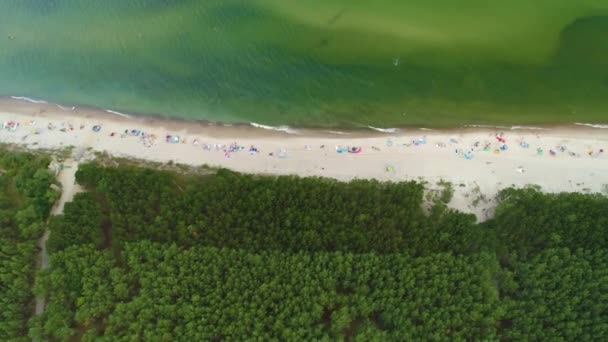 Пляж Балтійського Моря Lazy Plaza Morze Baltyckie Aerial View Poland — стокове відео