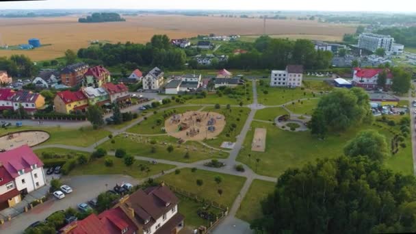 Krásná Krajina Venkovní Tělocvična Mielno Silownia Aerial View Polsko Vysoce — Stock video