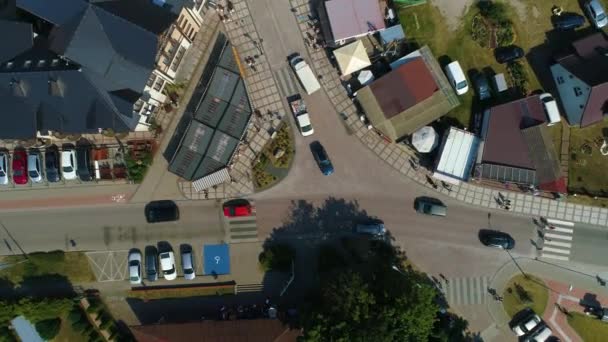 Top Downtown Jaroslawiec Nadmorska Aerial View Polen Hoge Kwaliteit Beeldmateriaal — Stockvideo