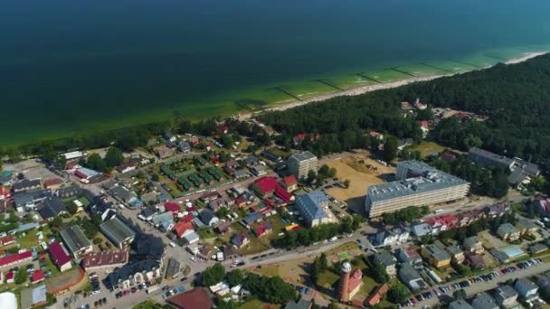 Prachtig Panorama Jaroslawiec Piekn Krajobraz Luchtfoto Uitzicht Polen Hoge Kwaliteit — Stockvideo