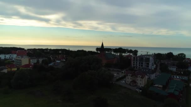 Panorama Mar Báltico Ustronie Morskie Morze Baltycki Vista Aérea Polonia — Vídeo de stock