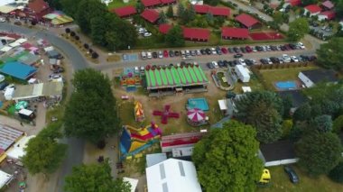 Lunapark Tembel Wesole Miasteczko Hava Manzarası Polonya. Yüksek kalite 4k görüntü