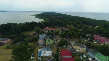 Güzel Panorama Gölü Jamno Tembel Piekna Krajobraz Hava Manzarası Polonya. Yüksek kalite 4k görüntü