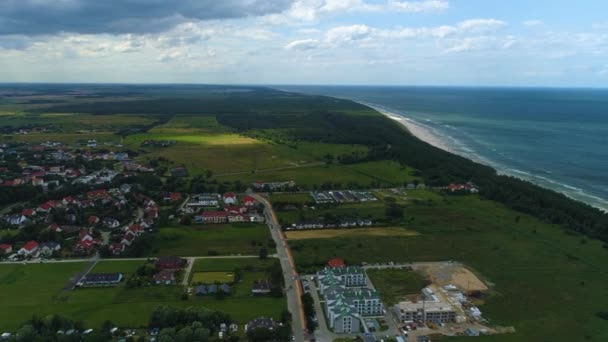 美丽的风景Grzybowo Piekny Krajobraz Aerial View Poland 高质量的4K镜头 — 图库视频影像