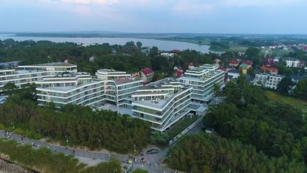 Piękny Dune Beach Resort Mielno Hotel Aerial View Poland Wysokiej — Wideo stockowe