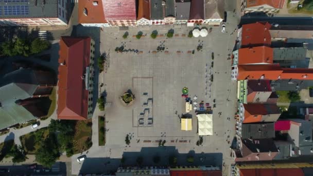 Top Market Center Darlowo Rynek Centrum Aerial View Poland Кадри — стокове відео