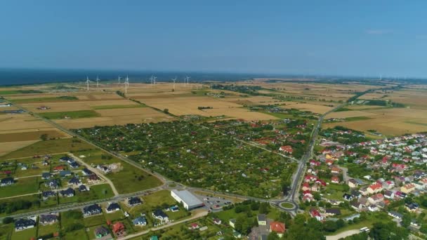 Prachtig Landschap Darlowo Piekny Krajobraz Aerial View Polen Hoge Kwaliteit — Stockvideo