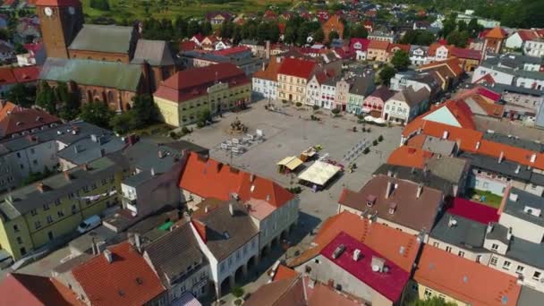 Pazar Merkezi Darlowo Rynek Merkez Hava Görüntüsü Polonya Yüksek Kalite — Stok video