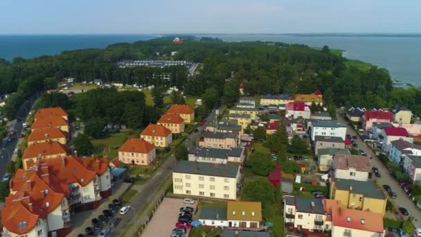 Vackra Uniescie Seaside Mielno Pas Nadbrzezny Antenn View Poland Högkvalitativ — Stockvideo