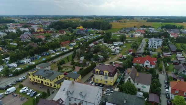 Panorama Parque Campismo Sarbinowo Pole Kempingowe Aerial View Poland Imagens — Vídeo de Stock