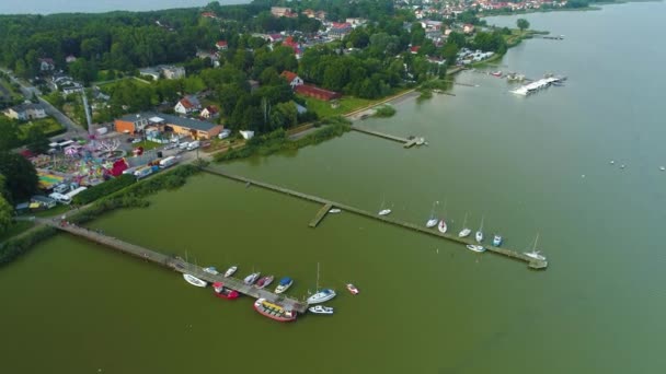 Piękny Krajobraz Jezioro Mielno Jamno Piekny Krajobraz Widok Lotu Ptaka — Wideo stockowe