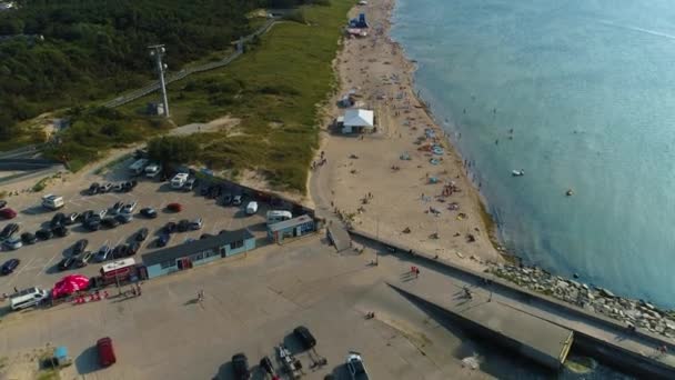 West Beach Darlowo Plaza Zachodnia Aerial View Poland Vysoce Kvalitní — Stock video