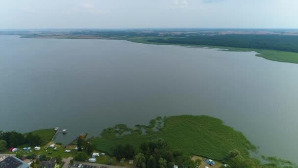 Panorama Baltic Sea Lake Bukowo Dabkowice Krajobraz Aerial View Polsko — Stock video