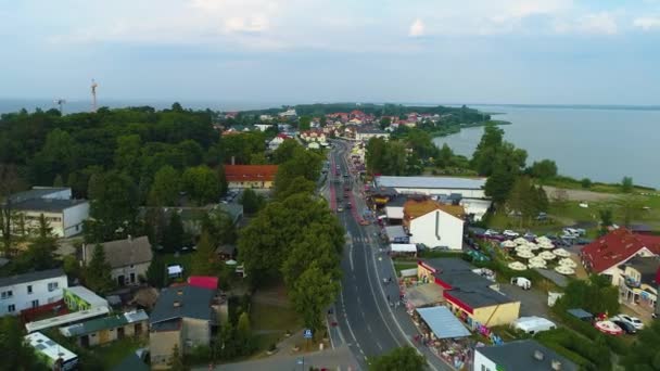Vackra Landskap Main Street Mielno Piekny Krajobraz Flygfoto Polen Högkvalitativ — Stockvideo