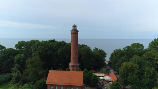 ガスキー灯台 Latarniaモルスカ空撮ポーランド 高品質4K映像 — ストック動画