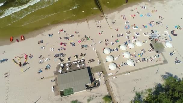 Peyzaj Sahili Baltık Denizi Dzwirzyno Plaza Morze Baltyckie Hava Görüntüsü — Stok video