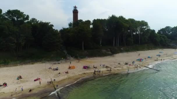 Plage Mer Baltique Gaski Plaza Morze Baltyckie Vue Aérienne Pologne — Video
