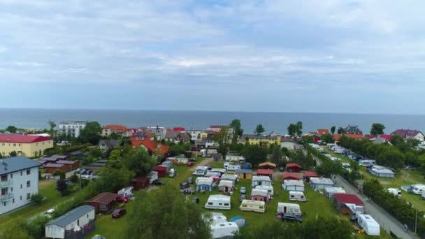 Bellissimo Paesaggio Mar Baltico Sarbinowo Morze Baltyckie Vista Aerea Polonia — Video Stock