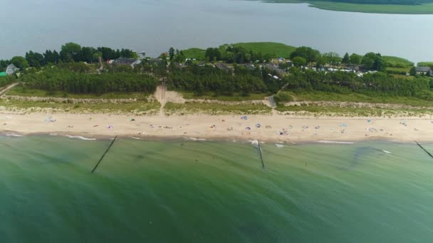 Panorama Ostsee See Bukowo Dabkowice Krajobraz Luftaufnahme Polen Hochwertiges Filmmaterial — Stockvideo