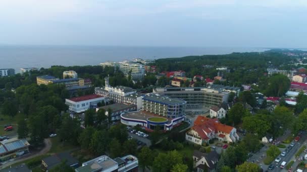 Beautiful Landscape Resort Hotele Apartaments Mielno Aerial View Poland Vysoce — Stock video
