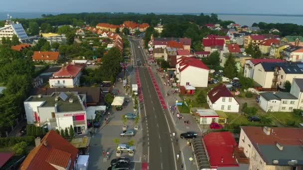 Krajobraz Główna Ulica Uniesie Mielno Widok Lotu Ptaka Polska Wysokiej — Wideo stockowe