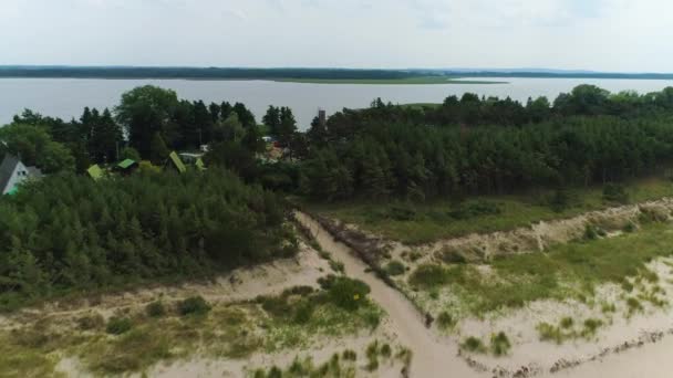 Panorama Centrum Lake Bukowo Dabkowice Krajobraz Aerial View Polsko Vysoce — Stock video