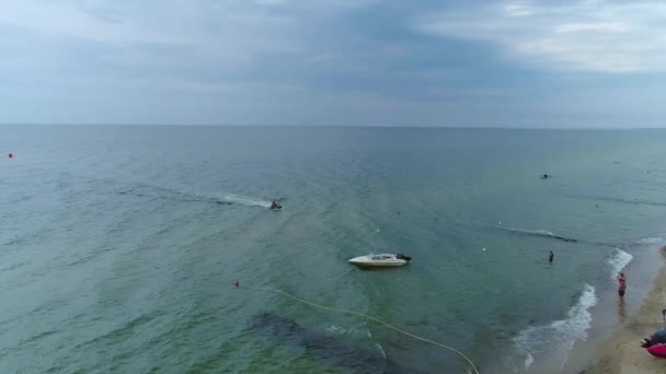 Mar Baltico Motorboard Sarbinowo Morze Baltyckie Vista Aerea Polonia Filmati — Video Stock