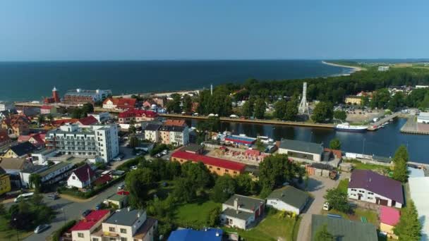 Pretpark Darlowo Wesole Miasteczko Aerial View Polen Hoge Kwaliteit Beeldmateriaal — Stockvideo