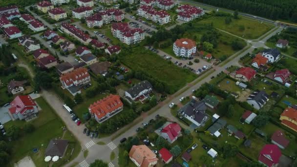 Gyönyörű Táj Apartmens Grzybowo Domy Krajobraz Aerial View Lengyelország Kiváló — Stock videók