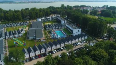 Eden Resort Otel Kamp Bölgesi Uniesie Mielno Havacılık Görünümü Polonya. Yüksek kalite 4k görüntü