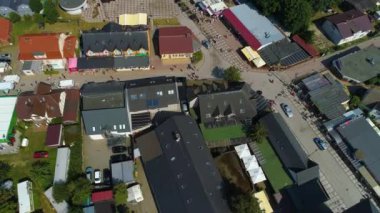 Güzel manzara Jaroslawiec Piekny Krajobraz Centrum Hava Görüntüsü Polonya. Yüksek kalite 4k görüntü