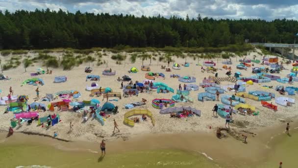 Pláž Baltské Moře Grzybowo Plaza Morze Baltyckie Aerial View Polsko — Stock video