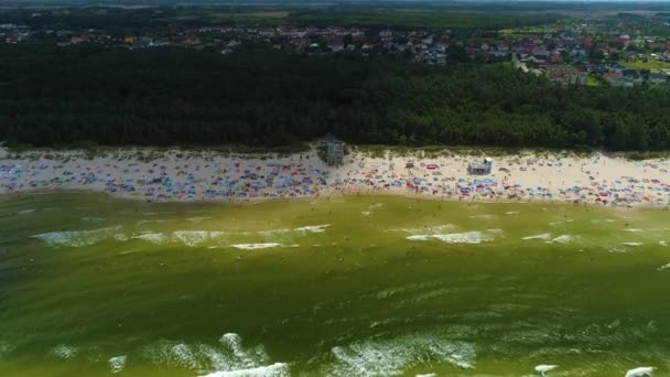 パノラマバルト海Grzybowo Morze Baltyckie空撮ポーランド 高品質4K映像 — ストック動画