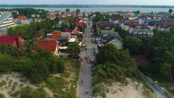 Street Morska Uniescie Droga Plaze Mielno Vista Aerea Polonia Filmati — Video Stock