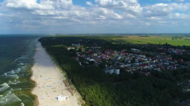 Güzel manzara Dzwirzyno Piekny Krajobraz Hava Manzarası Polonya. Yüksek kalite 4k görüntü