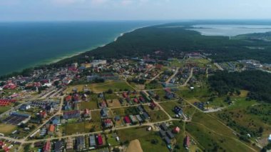 Güzel Panorama Jaroslawiec Piekn Y Krajobraz Hava Görüntüsü Polonya. Yüksek kalite 4k görüntü