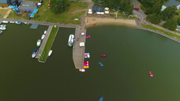 Lago Bukowo Dabki Jeziora Krajobraz Vista Aérea Polonia Imágenes Alta — Vídeo de stock