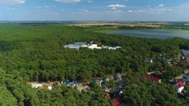 Güzel manzara ormanı Niechorze Piekny Krajobraz Hava Manzarası Polonya. Yüksek kalite 4k görüntü