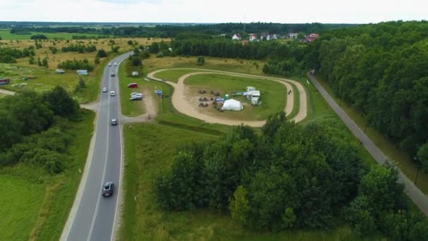 Quad Track Trzesacz Tor Quadow Aerial View Poland Vysoce Kvalitní — Stock video