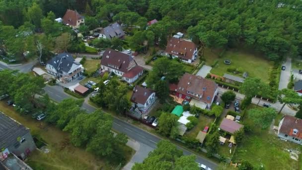 Houses Landscape Rogowo Domy Krajobraz Aerial View Poland High Quality — Stock Video